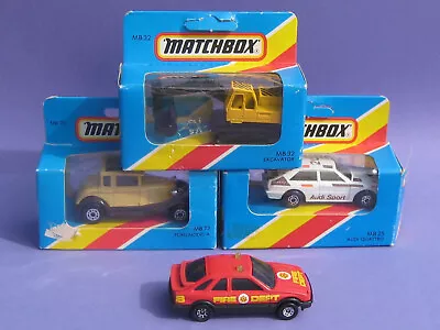 Matchbox 25 32 & 73: Audi Quattro Atlas Excavator & Ford Model A • £2