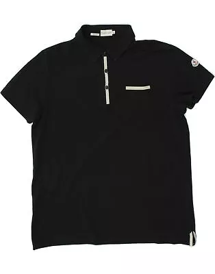 MONCLER Mens Slim Fit Polo Shirt 2XL Black Cotton AW11 • $43.52