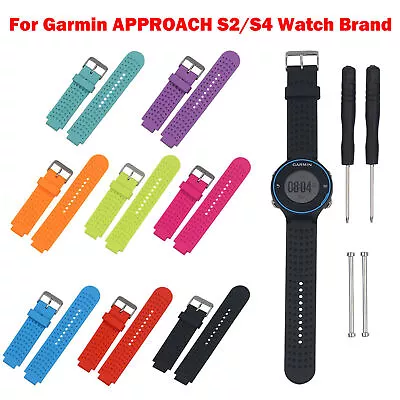 For Garmin APPROACH S2/S4 Watch Silicone Watch Band Strap With Pins & Tools Part • $8.52