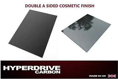 Carbon Fibre Sheet Twill Or Plain Gloss Or Matte  Double A Sided 1 2 3 4 5 Mm UK • £125