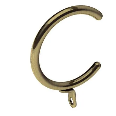 28mm Bay Curtain Pole Rings - C Shaped - Antique Brass - Pack Of 6 - NEW • £7.69