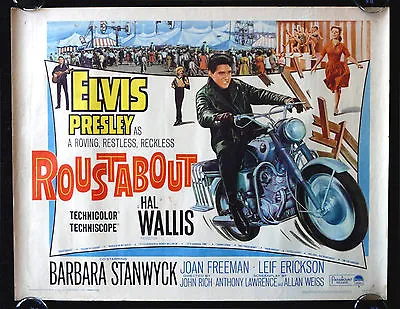 ROUSTABOUT * CineMasterpieces MOVIE POSTER 1964 ELVIS PRESLEY BIKER MOTORCYCLE • $595
