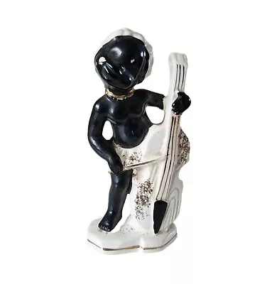 Vintage Black Jazz Figurine Ceramic Cello Playing African Woman  • £12.99