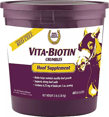 Horse Health Vita Biotin Crumbles Horse Hoof Supplement Helps Maintain Healthy • $29.89