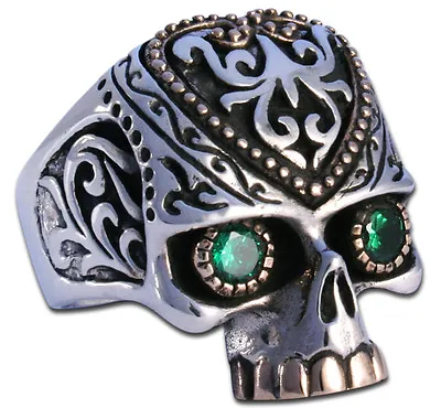 Ring Mens Biker Tribal Mexican Skull Sterling Silver Handmade Jewelry 925 Rock • $135.15