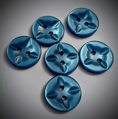 1/2  2-Hole Teal Star Design Craft/Clothing Buttons • $2.55