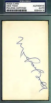 Mike Todd D.58 Elizabeth Taylor Psa/dna Signed 3x5 Index Card Autograph • $209