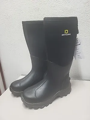 Drycode Men's/Woman's Black Pull On Muck Rubber Hunting Boots Sz 9m/10w Waterpro • $48.22