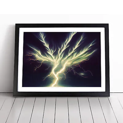 Fine Lightning Bolt Wall Art Print Framed Canvas Picture Poster Decor • £14.95