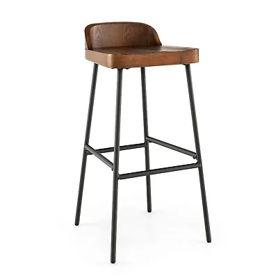 29  Bar Height Bar Stool Low-Back Chair With Backrest & Saddle Seat • $59.99