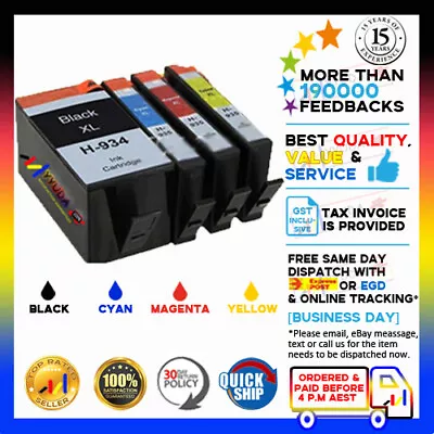 4x NoN-OEM Ink  934XL 935XL 934 935 HY For HP Officejet Pro 6830 6230 Printer • $18.39