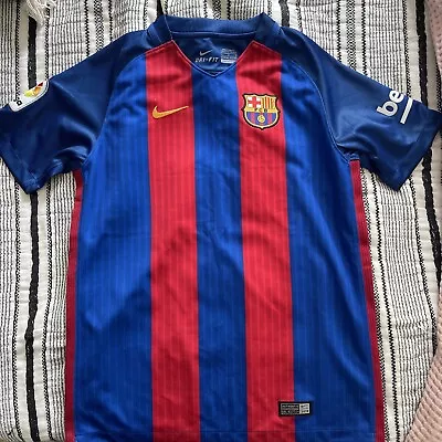 MESSI Nike 2016 FC Barcelona Soccer Football Jersey Youth Large • $30