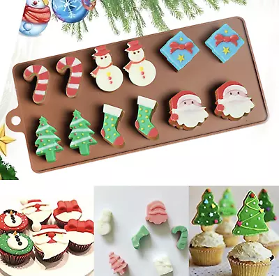 £2.89 • Buy Christmas Santa Silicone Chocolate Mould Fondant Ice Cube Wax Melt Candle Resin