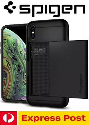 $18.75 • Buy IPhone 7+ / 8+ (Plus) SPIGEN Slim Armor CS Card Holder Miltary Spec Slider Case