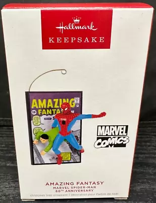 Hallmark Spiderman Ornament 2022 Amazing Fantasy Marvel 60th Anniv NEW NIB • $3.69