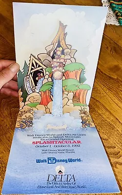 1992 Disney World OPENING DAY Splash Mountain POP-UP Card INVITATION VIP Press • $127