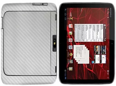 Skinomi Carbon Fiber Silver Cover+Screen Film For Motorola DROID XYBOARD 10.1 • $31.17