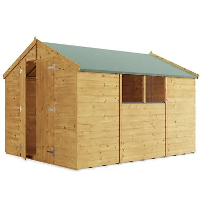 Garden Shed 4x6-16x8 Wooden Overlap Outdoor Storage Apex Roof Floor Felt Keeper • £567