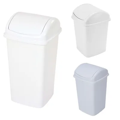 5/ 12/ 27L Swing Top Dust Bin Home Kitchen Rubbish Garbage Waste Plastic Lid Bin • $11.99