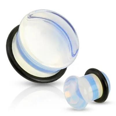 £5 • Buy Opal Glass Single Flare Organic Ear Plugs Tunnels Stretchers 4mm - 16mm