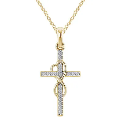 Mens Women Chain Necklace Cross Wing Shinny Pendant Angel Crucifix Jesus Gift • £3.49