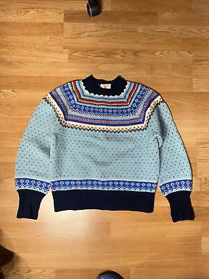 Vintage 60’s CJ Viking Women's Hand Knit 100% Wool  Denmark Multicolor Sweater M • $64.95