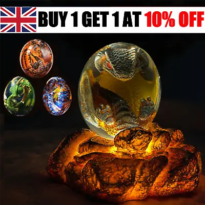 £10.37 • Buy Lava Dragon Egg Transparent Crystal Lava Dinosaur Eggs Resin Sculpture Souvenir
