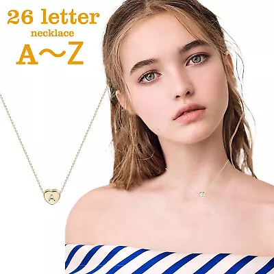 Fashion Women Gift 26 English Letter Name Chain Pendant Necklaces Jewelry • £1.19