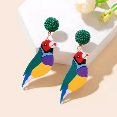 $1.99 • Buy Beautiful Colorful Acrylic Bird Dangle Earrings Girl Summer Holiday Jewelry Gift