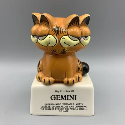 £53.30 • Buy Vintage Enesco Garfield Ceramic Zodiac Gemini Figure Figurine 1981 Syndicate 4 