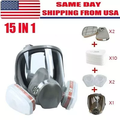 US Full Face Gas Mask Painting Spraying Respirator W/Filters For 6800 Facepiece • $28.99