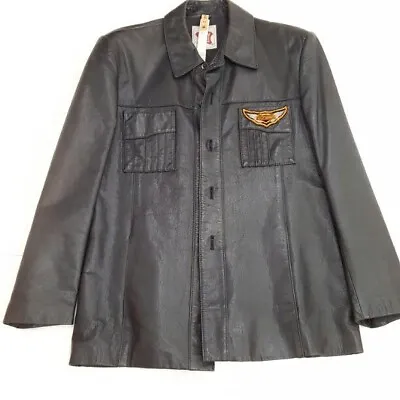 Harley Davidson Riders Jacket Men's Size L Leather Black • $468.57