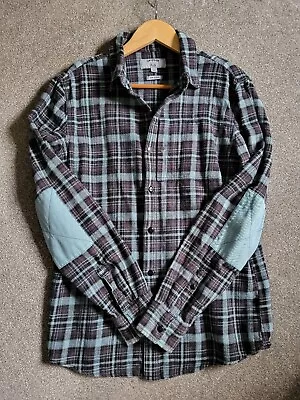 Men's Folk Clothing Fat Face Check Flannel Plaid Blue Shirt Medium M 10/10 MINT • £29.99