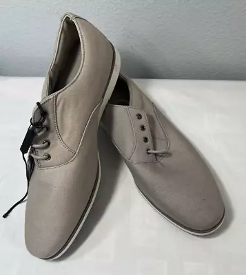 NEW Zara Man Gray Linen Dress Shoes W/White Rubber Sole Size 44 US 10.5M • $30