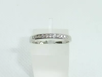 Ladies 925 Solid Silver Brilliant Cut 11 Stone Simulated Diamond Eternity Ring • £15.16