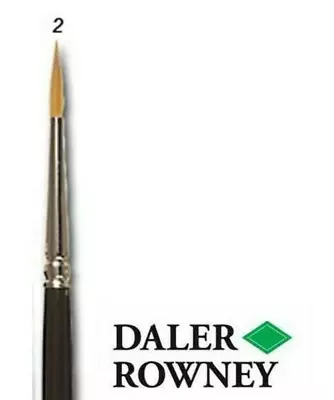 Daler Rowney Watercolour Taklon Round Brush Size 2 Short Handle • £3.97