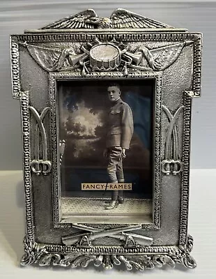 Silver Military Picture Frame Ornate Silver 9”x 6.5” Holds 5”x3.5” Picture • $25