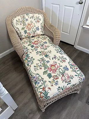 $200 • Buy Pennsylvania House Time & Again Rattan Wicker Chaise Lounge Chair With Cushions