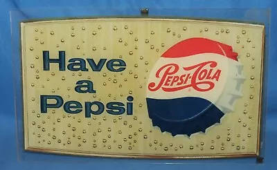 Vintage Pepsi Cola  Have A Pepsi   Plastic Sign 9 1/2  X 6  • $50.99