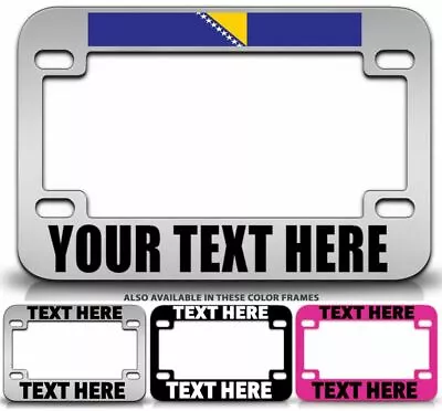 BOSNIAN Flag Personalized MOTORCYCLE Metal Plate Frame • $15.95