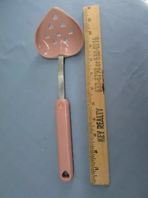 Vintage Nylon Slotted Spoon Pink -heart Shaped • $14.99