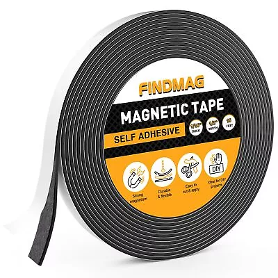 Magnetic Strip Tape 15Ft Flexible Roll Adhesive Backed Magnet Strong Sticky Back • $14.99