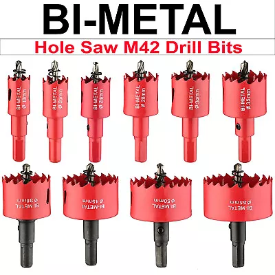 Bi Metal Hole Saw 15mm-200mm Drill Bit Arbor Pilot Hole Saw Metal Wood Plastic✅ • £3.48