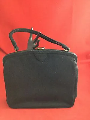 Vintage La France Black Wool Handbag Purse - Clean No Damage • $5