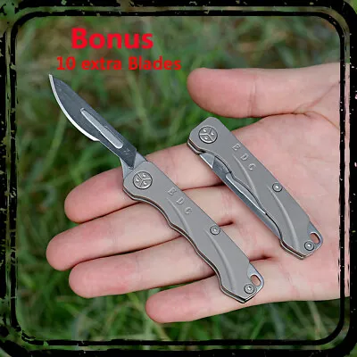 TC4 Titanium Utility Knife Scalpel Blade Pocket Folding Knife Outdoor Travel EDC • $16.94