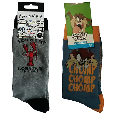 Mens Socks ~ One Size 7 - 11 ~ Looney Tunes / Friends ~ Multi Buy Discount • £7.95