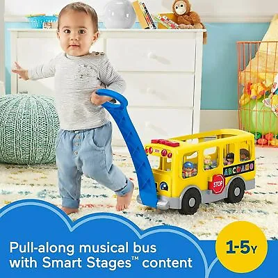 £36.99 • Buy Fisher-Price Little People Big Yellow School Bus, Musical Pull Toy GLT75 NEW