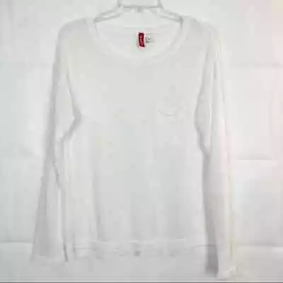Divided Long Sleeve White Women's Lightweight Sweater Size Medium • $9