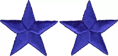 $3.75 • Buy Set Of 2 Patches - Stars Blue Nautical Tattoo Punk Embroidered Iron On #51013 