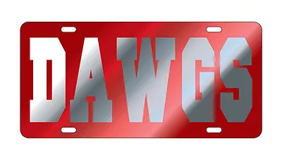 UGA UNIVERSITY OF GEORGIA Red  DAWGS  Mirrored License Plate / Car Tag • $22.95